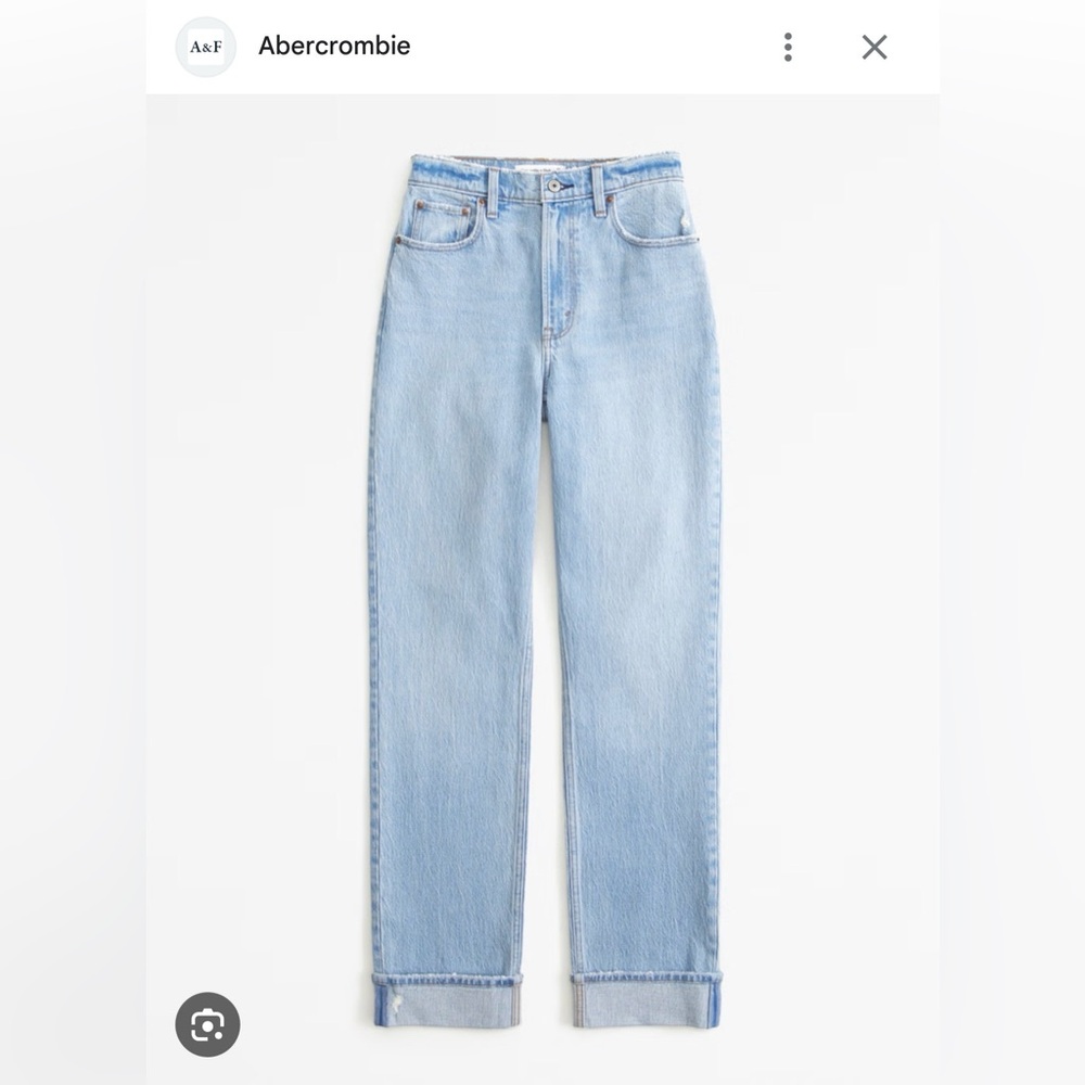 Abercrombie & Fitch Women's High Rise 90s Relaxed Jean, size 26/2, rolled hem